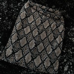 Snake skin mini skirt